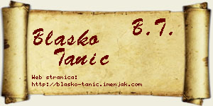 Blaško Tanić vizit kartica